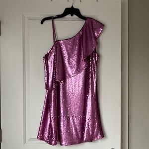 Pink Sequin Ruffle Pants Store Dress